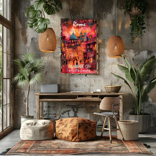Arte Moderno Roma en colores vibrantes Perfect Poster