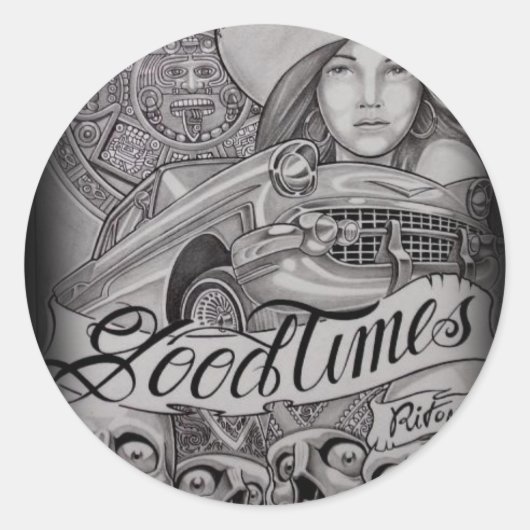 arte ronde sticker (Voorkant)