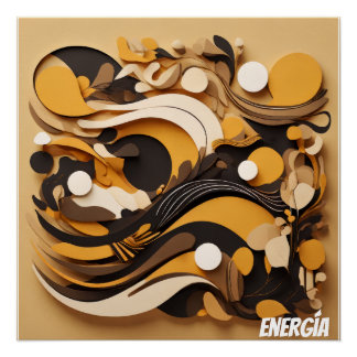 Arte Solar Abstracto Energía Natural Perfect Poster