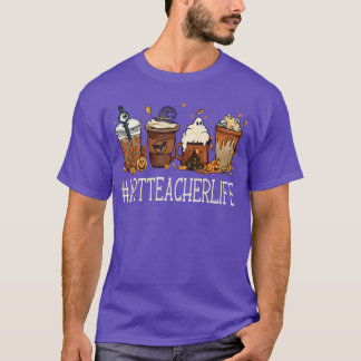 Arteacher Horror Coffee Spooky Halloween Pompoen A T-shirt