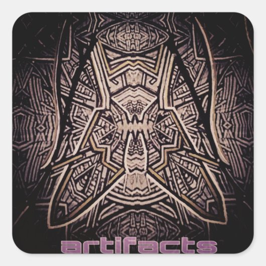 artefacten - vlieg op de muur van verlichting vierkante sticker (Voorkant)