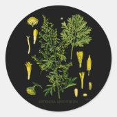 Artemesia Absinthium Ronde Sticker (Voorkant)