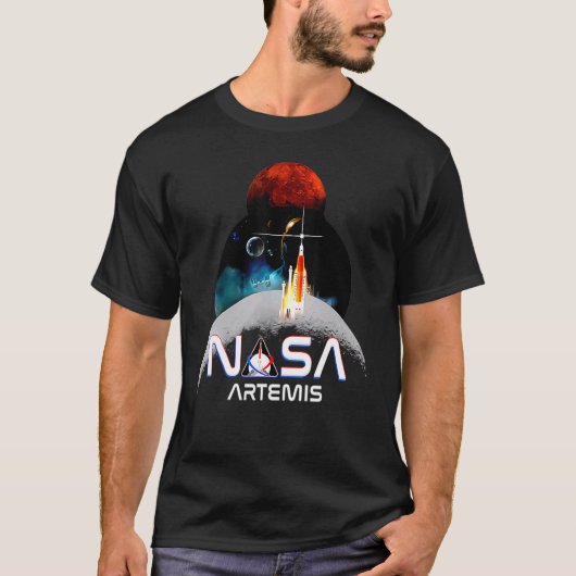Artemis 1 SLS Rocket Launch Mission To The Moon An T-shirt (Voorkant)