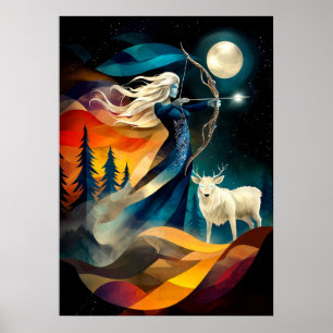 Artemis - Cubistische Minimalistische Legende - Go Poster