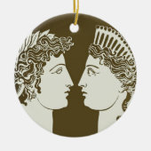Artemis en Apollo Keramisch Ornament (Voorkant)