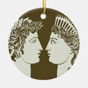 Artemis en Apollo Keramisch Ornament