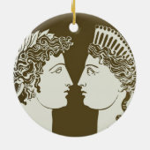 Artemis en Apollo Keramisch Ornament (Achterkant)