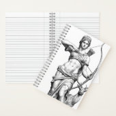 Artemis Goddess Mythology Line Art Notebook Notitieboek (Binnen)