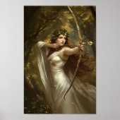 Artemis Griekse Godin Betoverd Woud Boogschutter Poster (Voorkant)