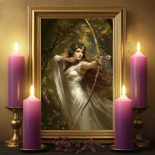 Artemis Griekse Godin Betoverd Woud Boogschutter Poster