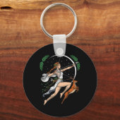 Artemis Griekse godin van de jacht op het oude Gri Sleutelhanger (Voorkant)