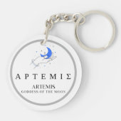 Artemis Griekse godin van Moon Hand Holding Moon Sleutelhanger (Achterkant)