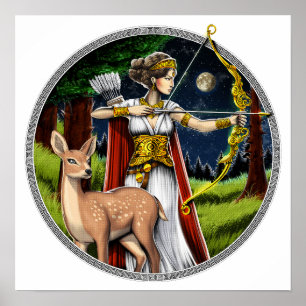 Artemis Griekse Jager Godin Poster