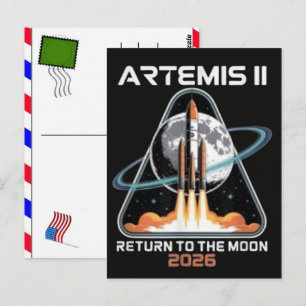 Artemis II-lancering naar de maan 2026 Briefkaart