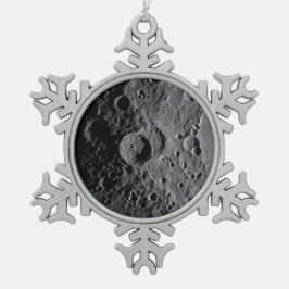 Artemis II Maan kraters Tin Sneeuwvlok Ornament