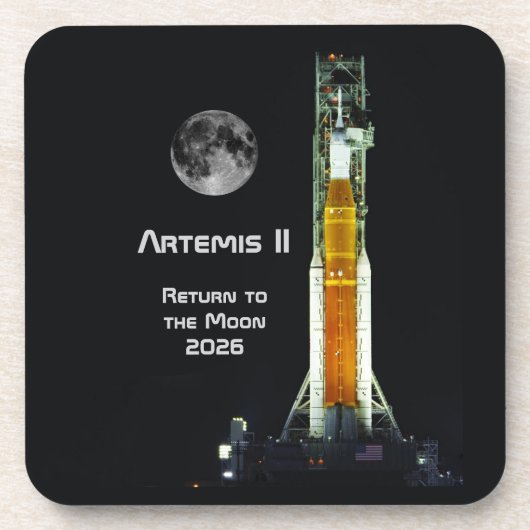 Artemis II-maanmissie Bier Onderzetter (Voorkant)