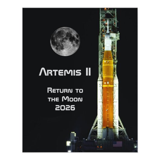 Artemis II-maanmissie Foto Afdruk (Voorkant)