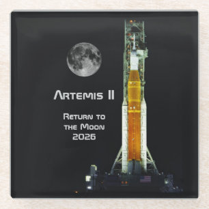 Artemis II-maanmissie Glazen Onderzetter