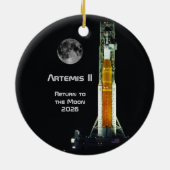 Artemis II-maanmissie Keramisch Ornament (Achterkant)