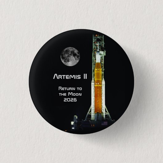 Artemis II-maanmissie Ronde Button 3,2 Cm (Voorkant)