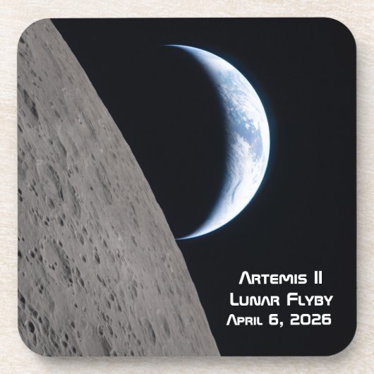 Artemis II maanvlucht Bier Onderzetter (Voorkant)