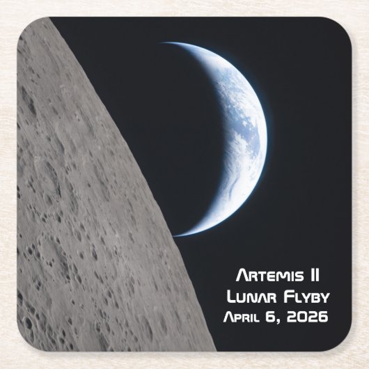 Artemis II maanvlucht Kartonnen Onderzetters (Voorkant)