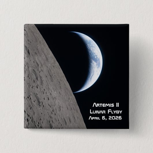 Artemis II maanvlucht Vierkante Button 5,1 Cm (Voorkant)