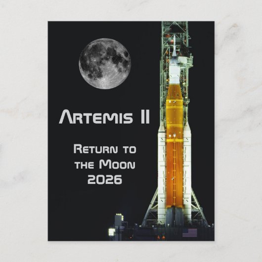 Artemis II Moon Mission Briefkaart (Voorkant)