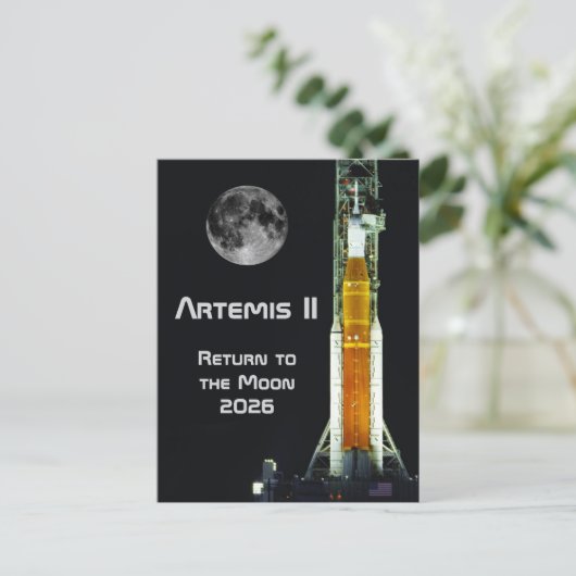 Artemis II Moon Mission Briefkaart (Staand voorkant)