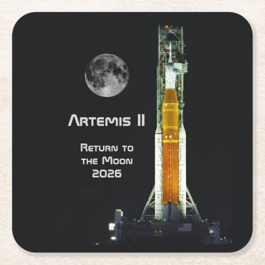 Artemis II Moon Mission Kartonnen Onderzetters (Voorkant)