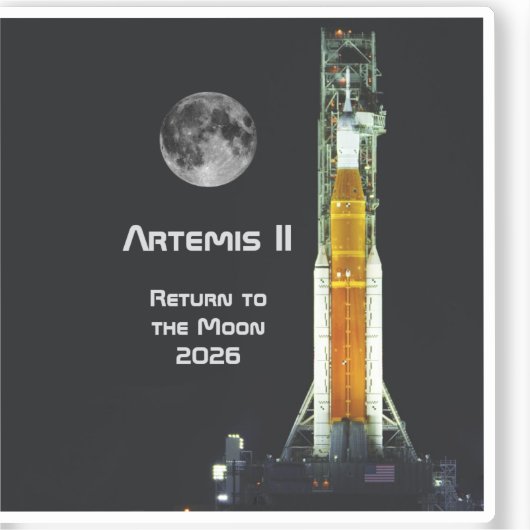 Artemis II Moon Mission Sticker (Voorkant)