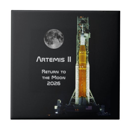 Artemis II Moon Mission Tegeltje (Voorkant)