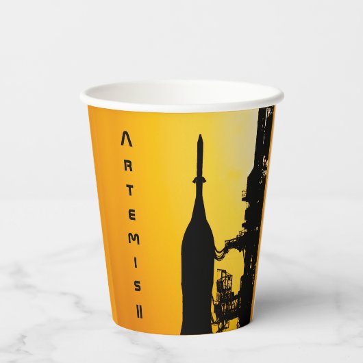 Artemis II naar lanceerplatform Papieren Bekers (Achterkant)