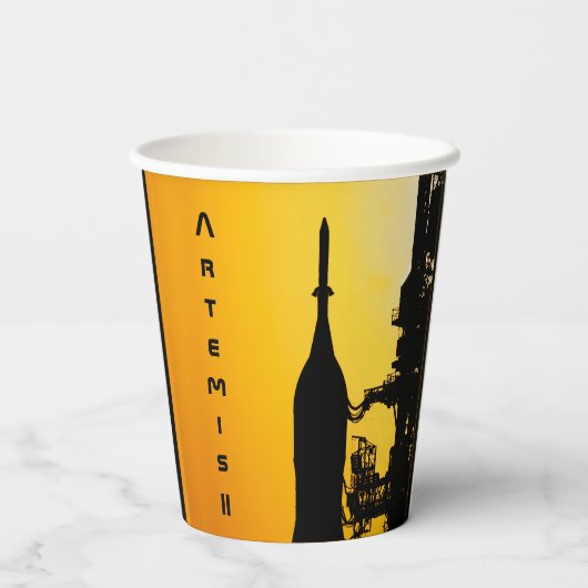 Artemis II naar lanceerplatform Papieren Bekers (Achterkant)