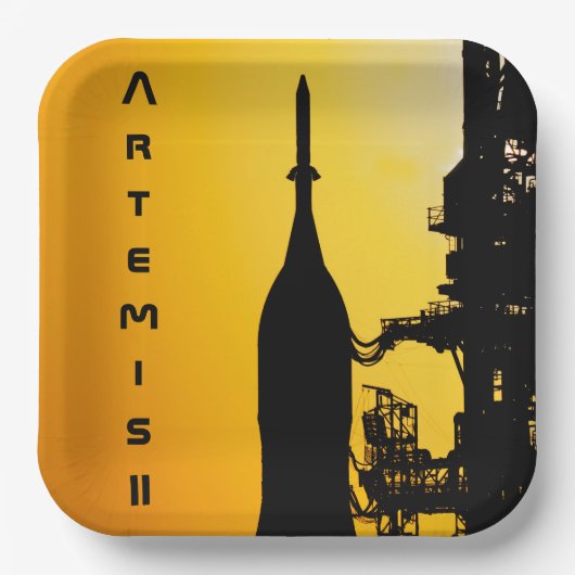 Artemis II naar lanceerplatform Papieren Bordje (Voorkant)
