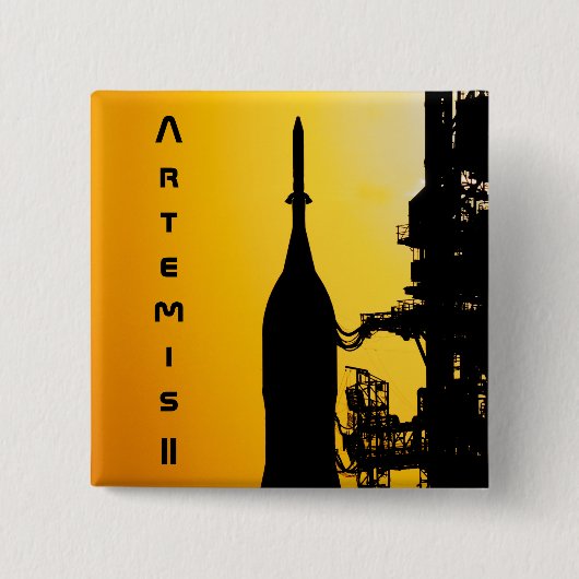Artemis II naar lanceerplatform Vierkante Button 5,1 Cm (Voorkant)