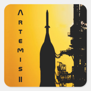 Artemis II naar lanceerplatform Vierkante Sticker