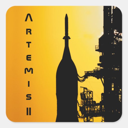 Artemis II naar lanceerplatform Vierkante Sticker (Voorkant)