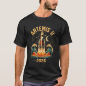 Artemis II NASA Maanmissie Rocket T-Shirt (Voorkant)