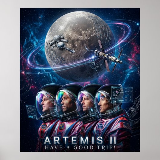 ARTEMIS II Prettige Reis Poster (Voorkant)