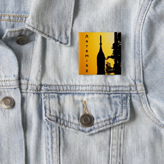 Artemis II to Launch Pad Vierkante Button 5,1 Cm (In situ)