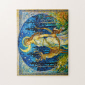Artemis met hert en boog in een sterrenrijke bosna legpuzzel (Verticaal)