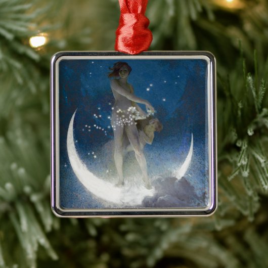 Artemis Moon Goddess Scattering Night Stars Metalen Ornament (Boom)