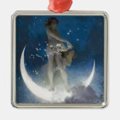 Artemis Moon Goddess Scattering Night Stars Metalen Ornament (Voorkant)
