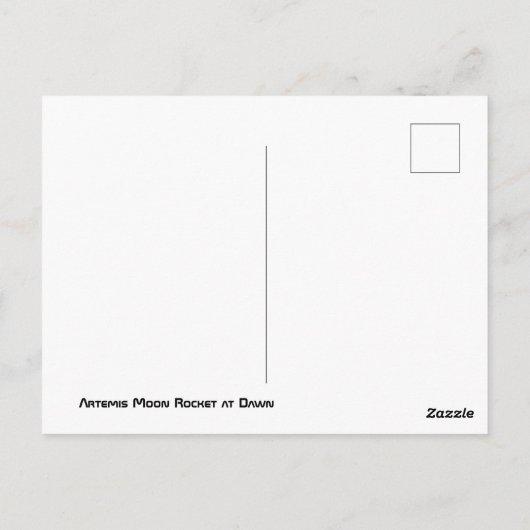 Artemis Moon Rocket in Dawn Briefkaart (Achterkant)