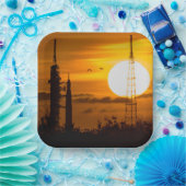 Artemis Moon Rocket in Dawn Papieren Bordje (Feest)