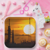 Artemis Moon Rocket in Dawn Papieren Bordje (Feest)