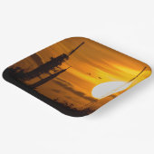 Artemis Moon Rocket in Dawn Papieren Bordje (Gebogen)