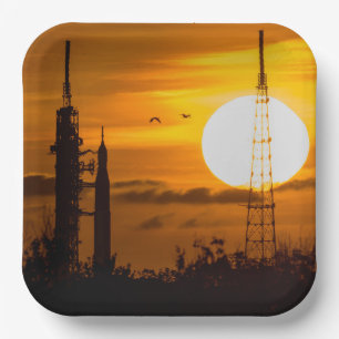 Artemis Moon Rocket in Dawn Papieren Bordje