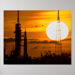 Artemis Moon Rocket in Dawn Poster